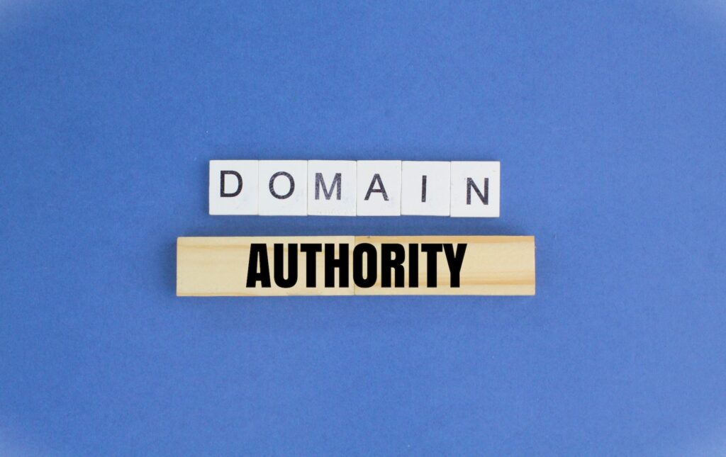 letters of the alphabet with the word Domain Authority. what is topical authority, topical authority in SEO, how do I get topical authority