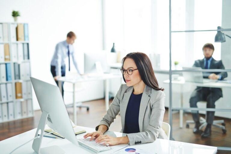 Businesswoman typing